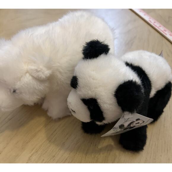 2- World Wildlife Fund 8" Polar Bear & Panda Bear GUND Plush Stuffed Animals 2 - Picture 14 of 16